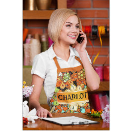 カスタムフローラパターン（の模様が）あるエプロン エプロン