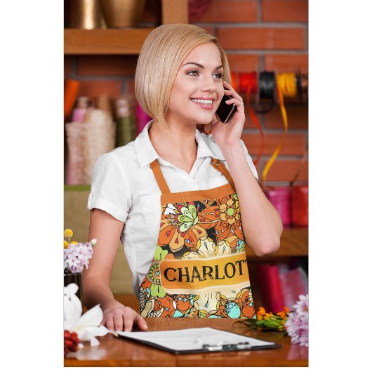 カスタムフローラパターン(の模様が)あるエプロン エプロン