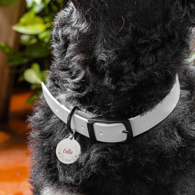 カスタムフローラパーソナライズされたドッグペットタグワイルドフラワー ペット　ネームタグ (クリエイターアップロード済み)