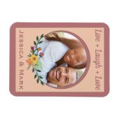 カスタムフローラピンクパーソナライズされた色 マグネット (横)