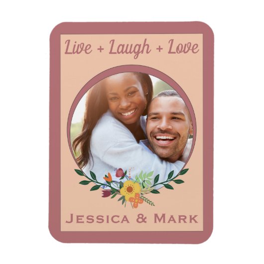 カスタムフローラピンクパーソナライズされた色 マグネット (縦)