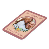 カスタムフローラピンクパーソナライズされた色 マグネット (左側)