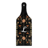 カスタムフローラピンクフォークアートチャキュテリー カッティングボード (正面)