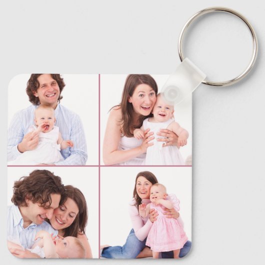 カスタムフローラフォトコラージュ母の日 キーホルダー (裏面)