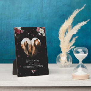 カスタムフローラブラック・カップル・バレンタインデー・ギフト フォトプラーク