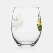 カスタムフローラモダン花嫁バチェロレッテ日付 ステムなしワイングラス (左)