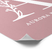 カスタムフローラモノグラム文字A名前子供部屋 ポスター (角)