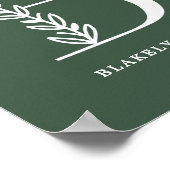 カスタムフローラモノグラム文字B名子供部屋 ポスター (角)