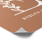 カスタムフローラモノグラム文字E名前子供部屋 ポスター (角)