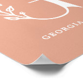 カスタムフローラモノグラム文字G名子供部屋 ポスター (角)