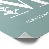 カスタムフローラモノグラム文字M名子供部屋 ポスター (角)