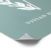 カスタムフローラモノグラム文字V名子供部屋 ポスター (角)