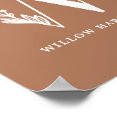 カスタムフローラモノグラム文字W名前子供部屋 ポスター (角)