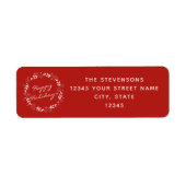カスタムフローラリースクリスマス差出人住所 ラベル (正面)