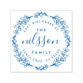 カスタムフローラリースファミリ名差出人住所 セルフインキングスタンプ (デザイン)