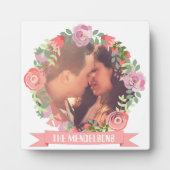 カスタムフローラリースモノグラムの写真枠 フォトプラーク (正面)