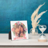 カスタムフローラリースモノグラムの写真枠 フォトプラーク (インサイチュ)