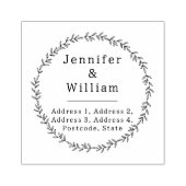 カスタムフローラリース差出人住所 ラバースタンプ (インプリント)