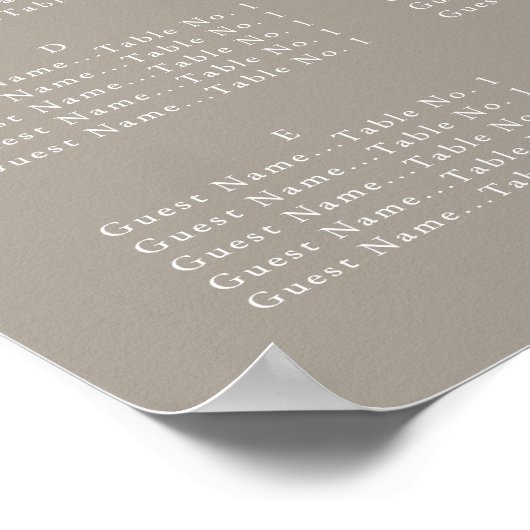 カスタムフローラリース – アルファベット順の座席表 ポスター (角)