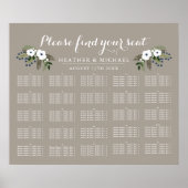 カスタムフローラリース – アルファベット順の座席表 ポスター (正面)