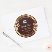 カスタムフローラロゴ製品ラベルBurgundy金ゴールド ラウンドシール (封筒)