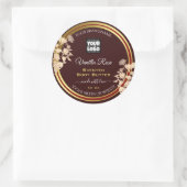 カスタムフローラロゴ製品ラベルBurgundy金ゴールド ラウンドシール (バッグ)