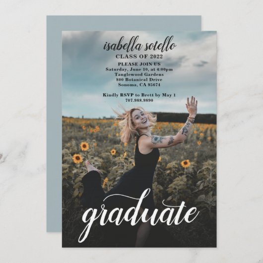 カスタムフローラ卒業パーティー 招待状 (正面/裏面)