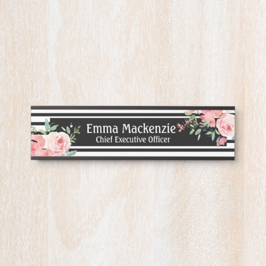 カスタムフローラ名モダンプレートOfficeドアの看板 サインプレート (正面)