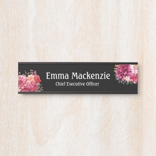 カスタムフローラ名モダンプレートOfficeドアの看板 サインプレート (正面)