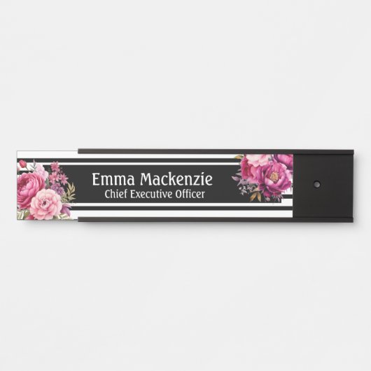 カスタムフローラ名モダンプレートOfficeドアの看板 サインプレート (正面)