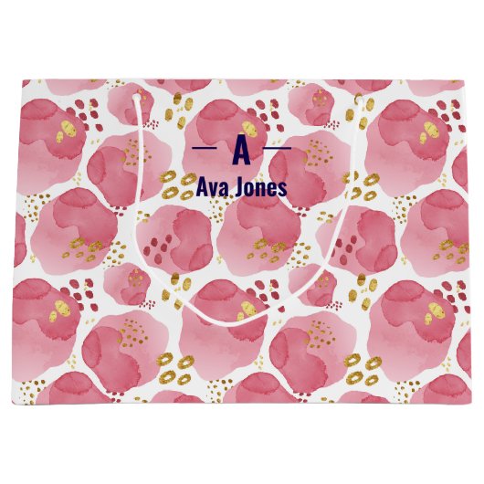 カスタムフローラ抱き枕 – ウォータパーソナライズされたコ ラージペーパーバッグ (正面)