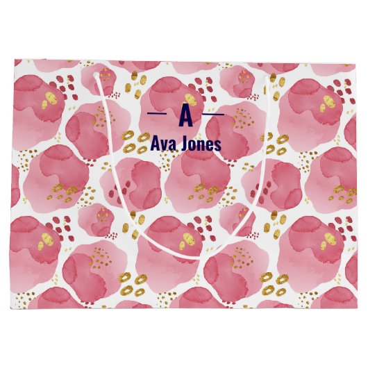 カスタムフローラ抱き枕 – ウォータパーソナライズされたコ ラージペーパーバッグ (裏面)