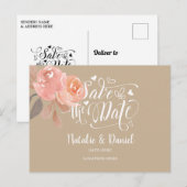 カスタムフローラ日付の保存 案内ポストカード (正面/裏面)