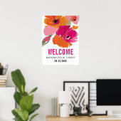 カスタムフローラ歓迎ブライダルシャワー標識 ポスター (ホームオフィス)