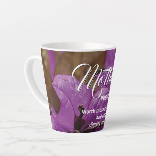 カスタムフローラ母の箴言31 カフェラテマグ (左アングル)