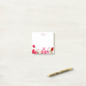 カスタムフローラ水彩テンプレートバラ花 ポストイット (デスク上)