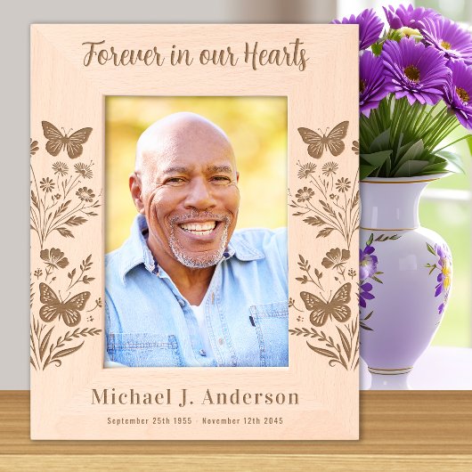 カスタムフローラ永遠ハート木写真 レーザー彫刻フレーム