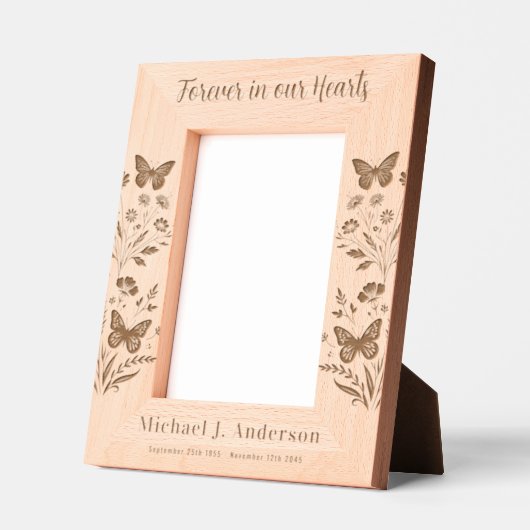 カスタムフローラ永遠ハート木写真 レーザー彫刻フレーム (左)