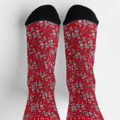 カスタムフローラ白いクリスマスの花 ソックス (上部)