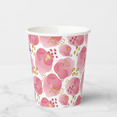 カスタムフローラ紙カップ – 赤面水彩 紙コップ (左)