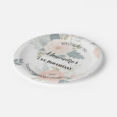 カスタムフローラ紙プレートの第1の誕生日パーティー ペーパープレート (アングル)