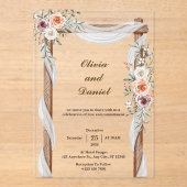カスタムフローラ素朴アクリル結婚式招待状 アクリル招待状 (正面)