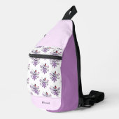 カスタムフローラ紫エレガント紫バイオレット灰色レッド スリングバッグ (右コーナー)