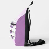 カスタムフローラ紫エレガント紫バイオレット灰色レッド スリングバッグ (右)