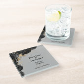 カスタムフローラ結婚記念日 ガラスコースター (アングル)