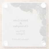 カスタムフローラ結婚記念日 ガラスコースター (裏面)