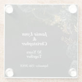 カスタムフローラ結婚記念日 ガラスコースター (裏面)