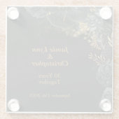 カスタムフローラ結婚記念日 ガラスコースター (裏面)