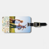 カスタムフローラ蝶パターン ラゲッジタグ (正面横)