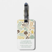 カスタムフローラ蝶パターン ラゲッジタグ (裏面縦)